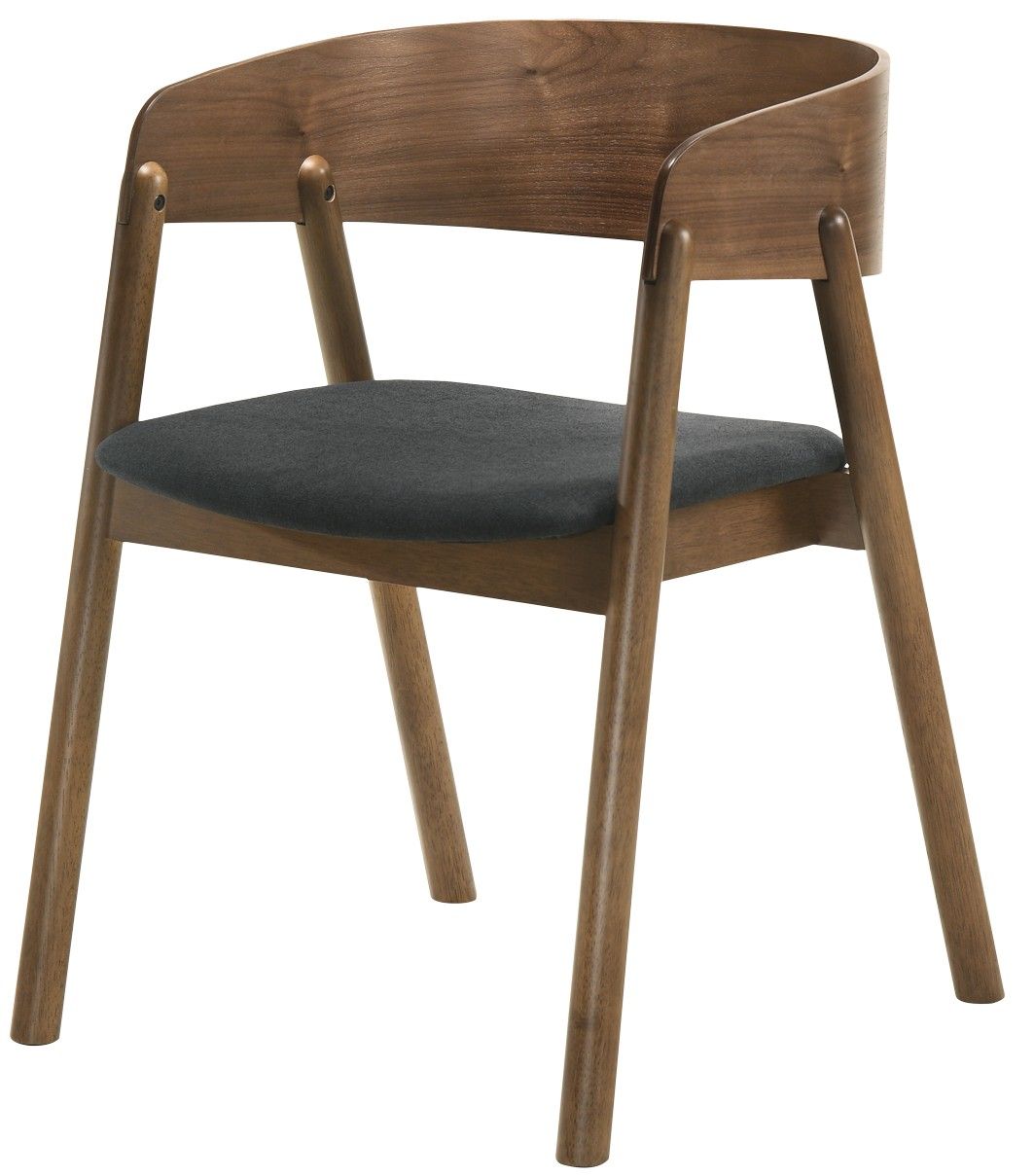 Estila Škandinávska jedálenská stolička Nordica Nogal z hnedého masívneho dreva v prevedení orech so sivým čalúnením 73cm
