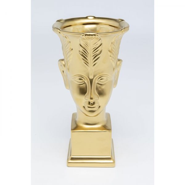 KARE Design Zlatá kameninová váza Rosto 31cm
