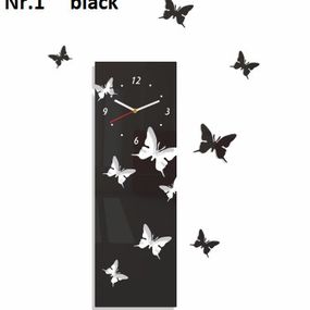 DomTextilu Nástenné nalepovacie hodiny s motívom motýľov 7903-21407