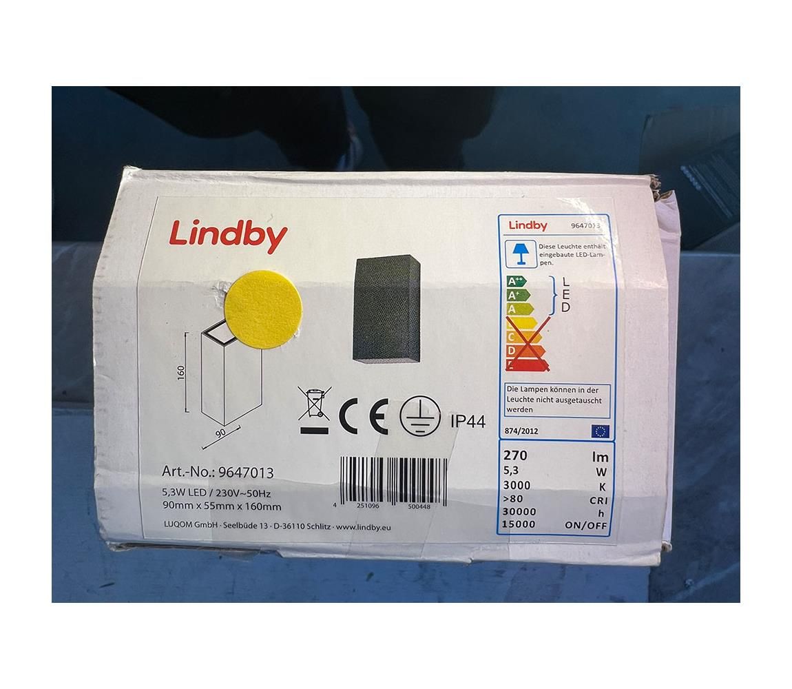 Lindby - LED Vonkajšie nástenné svietidlo WEERD LED/5,3W/230V IP44