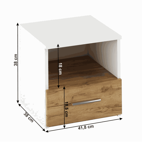 Spálňový komplet (posteľ 160x200 cm), biela/dub artisan, GABRIELA NEW
