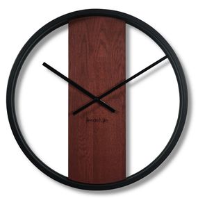 DomTextilu Mahagonové nástenné hodiny s dreva a kovu 50 cm 67515