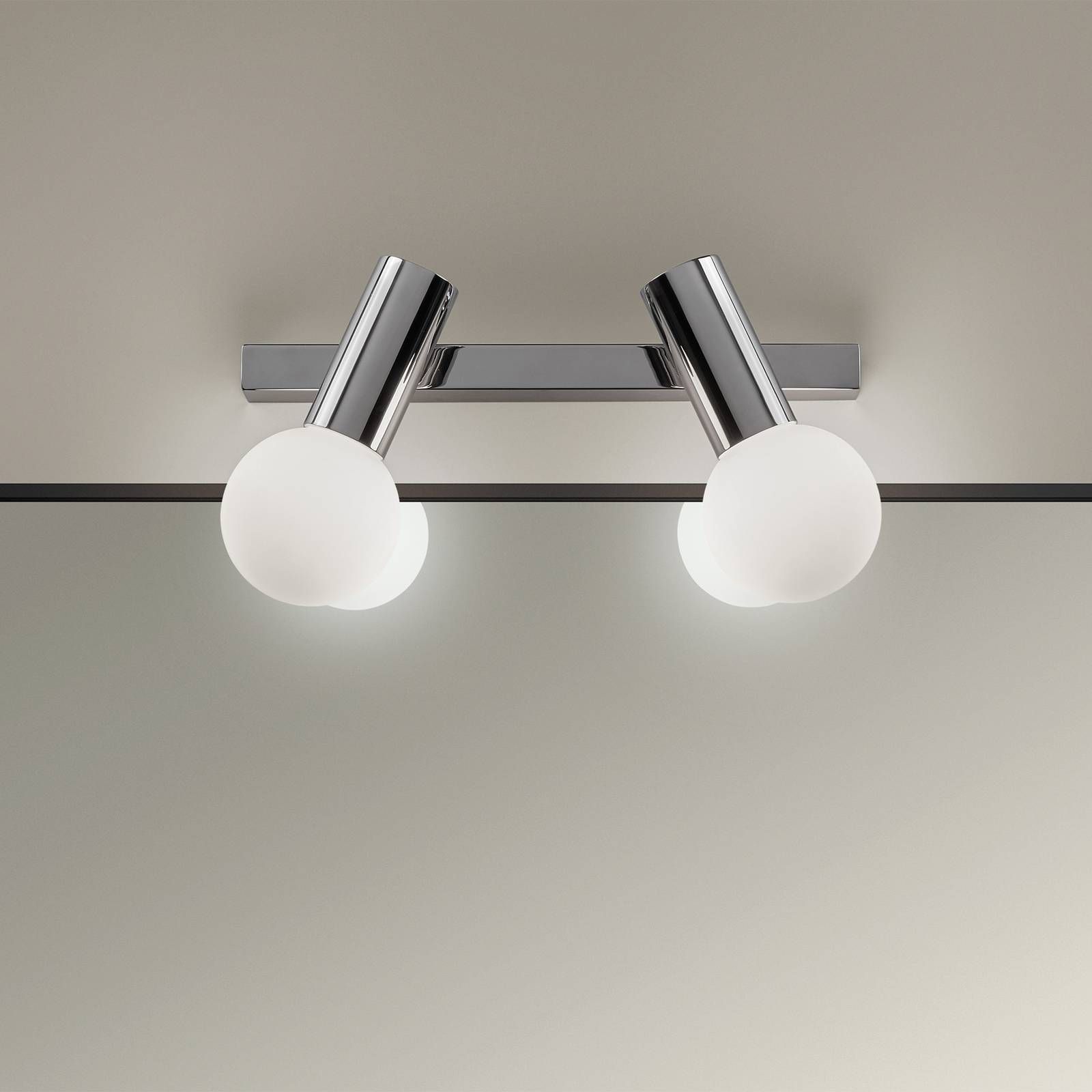 LEDS-C4 Mist nástenné svietidlo 2-pl., chróm, Kúpeľňa, oceľ, sklo, E14, 7W, K: 20cm