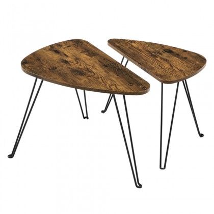 Konferenčný stolík Pansy-set 2 kusov hnedá, čierna,60x47,5x38 cm