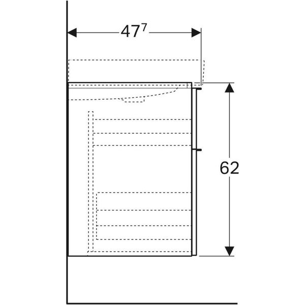 Geberit iCon - Skrinka pod umývadlo 750 mm, matná biela 841375000