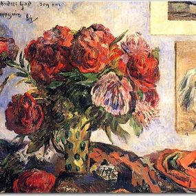 The vase of peonies Obraz Paul Gauguin zs17252