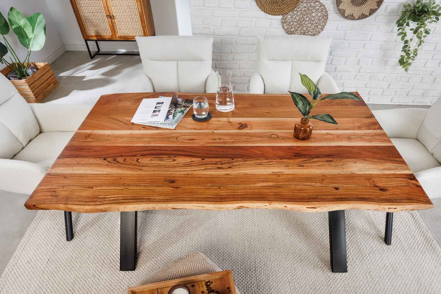 LuxD Dizajnový jedálenský stôl Massive X 160 cm akácia