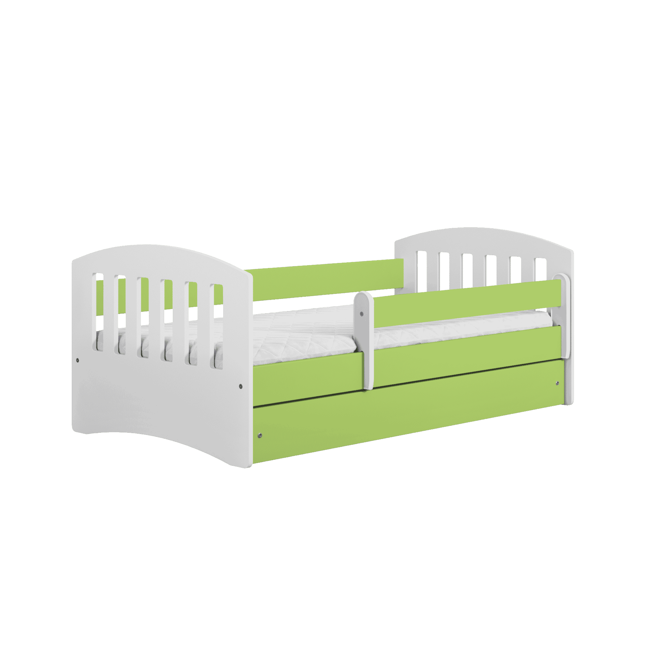 Letoss Detská posteľ Classic 1 - 180/80 Zelená S matracom S uložným priestorom