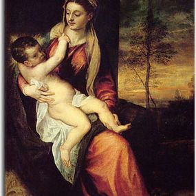 Obraz Tizian - Mary with the Christ Child zs18328