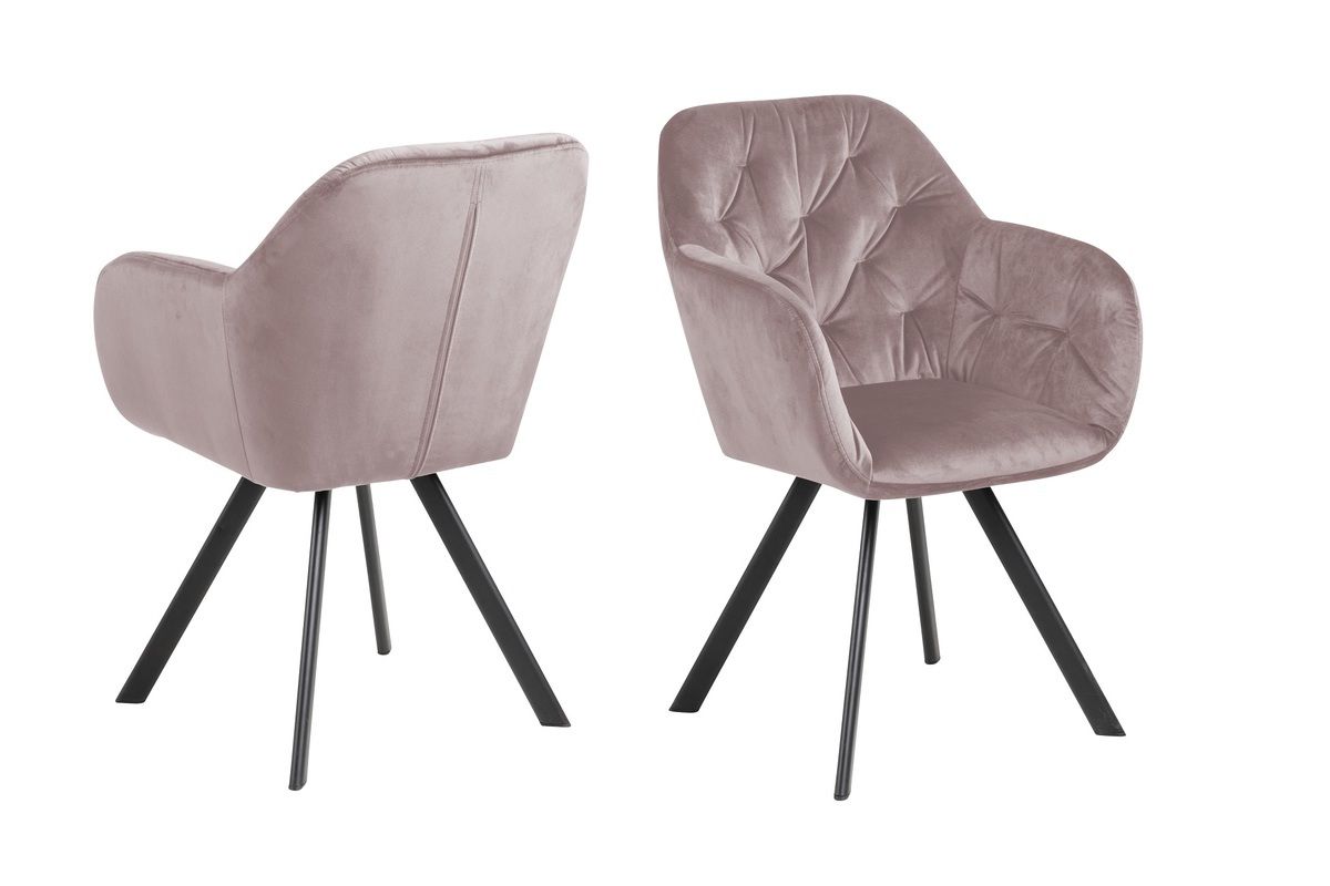 Dizajnová otočná stolička Aletris, ružová