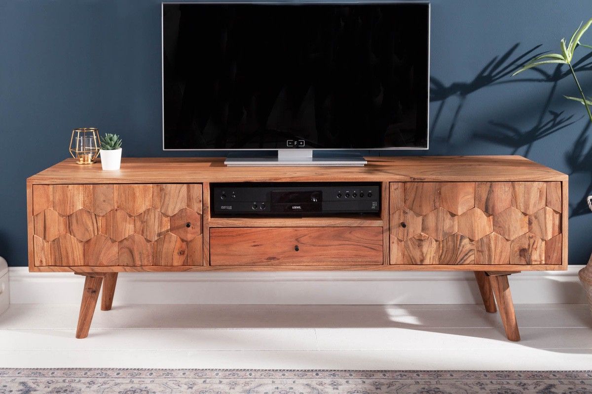 LuxD Dizajnový TV stolík Justice II - 140 cm, akácia