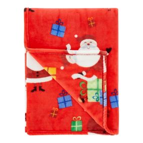 Červená detská deka 170x130 cm Santa's Christmas Presents - Catherine Lansfield
