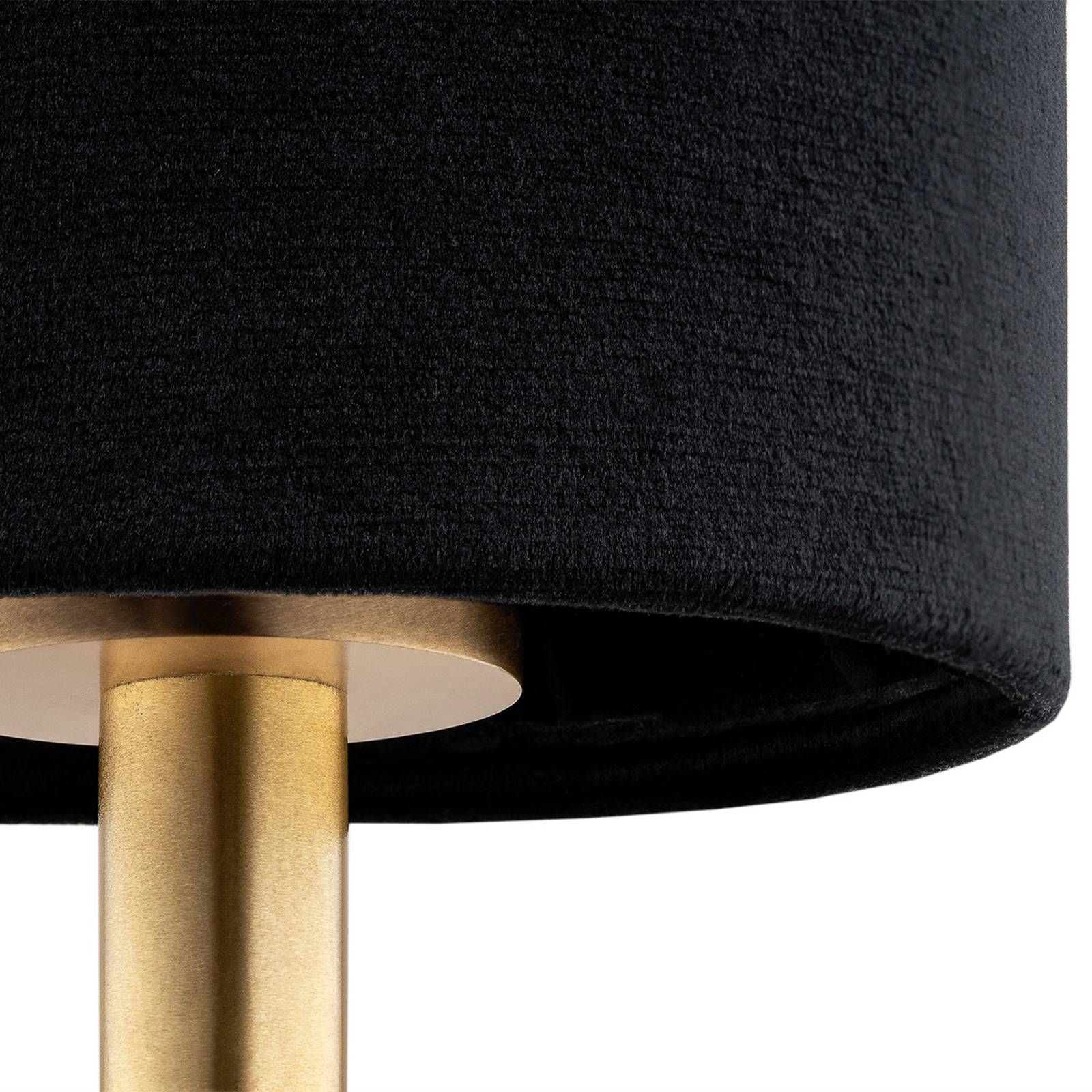 Euluna Stolová lampa Azzi textilné tienidlo 1-pl. čierna, Obývacia izba / jedáleň, velúr, oceľ, E14, 7W, K: 37cm