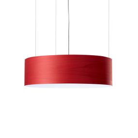 LZF LamPS Gea Slim závesné LED 0-10V stmieva, červené, Obývacia izba / jedáleň, drevená dyha, plast, kov, 25W, K: 15cm