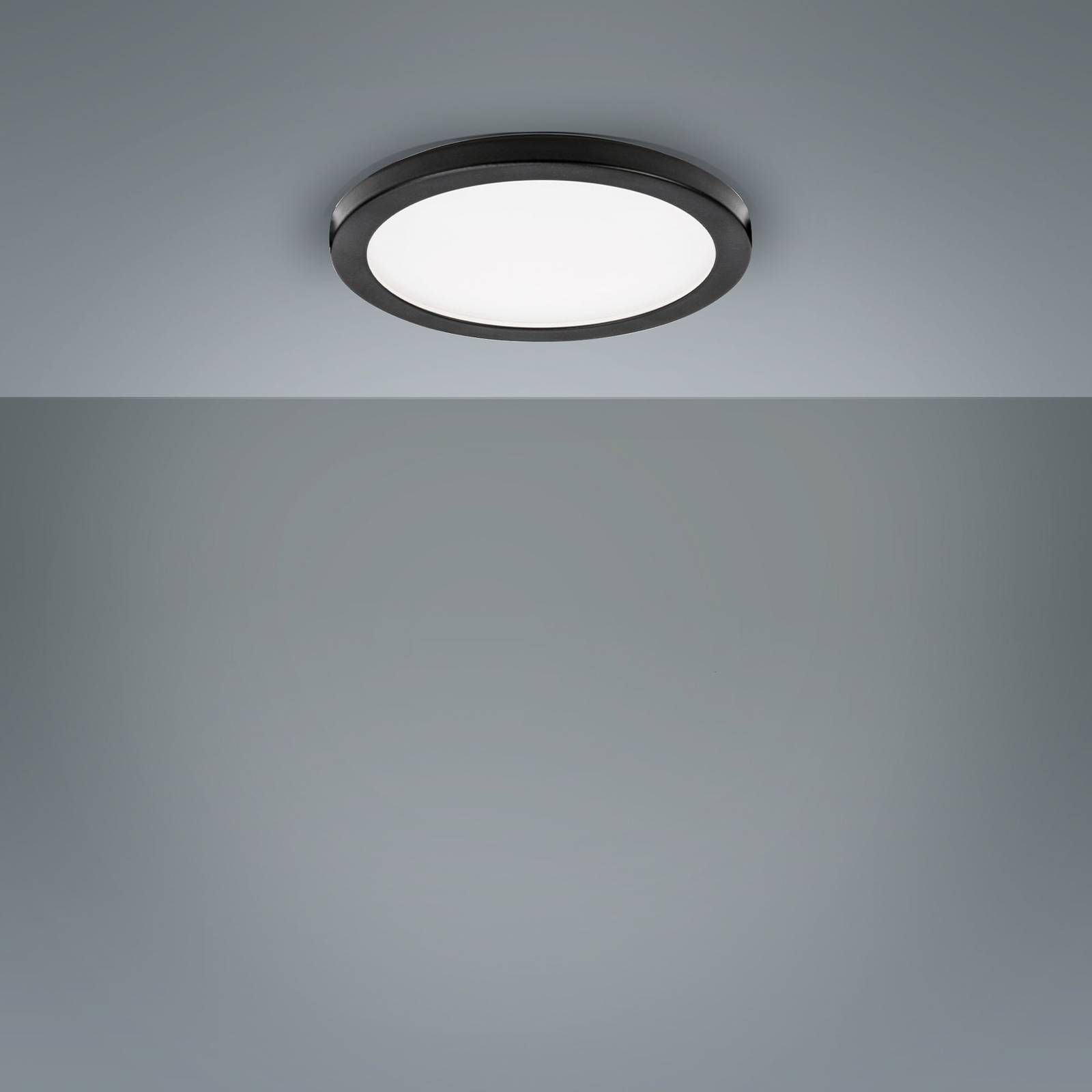 LIGHTME LED svietidlá Aqua Plano IP44 čierna, Kúpeľňa, oceľ, GX53, 8W, K: 4cm