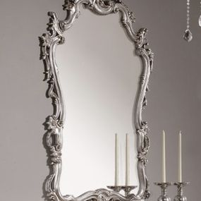 Estila Luxusné nástenné zrkadlo Belladonna so strieborným ozdobným rámom z kovu 165cm