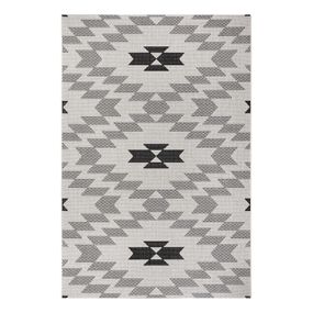 Čierno-biely vonkajší koberec Ragami Geo, 80 x 150 cm