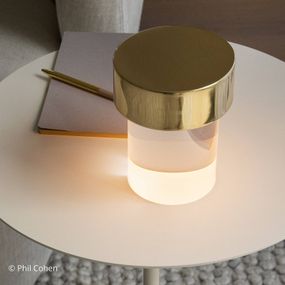 FLOS Last Order stolná LED číra IP20 mosadz, Obývacia izba / jedáleň, kov, plast, 2.5W, K: 14cm