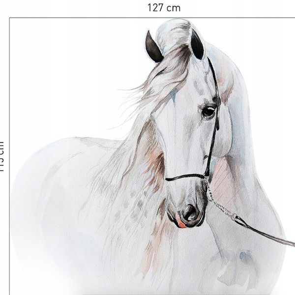 DomTextilu Krásna nálepka na stenus motívom bieleho koňa 115 x 127 cm 46669-217660  