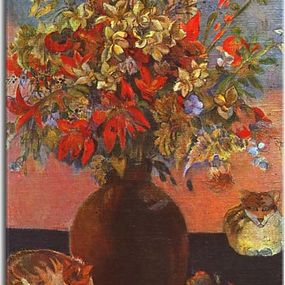 Obrazy Paul Gauguin - Flowers and Cats zs10233