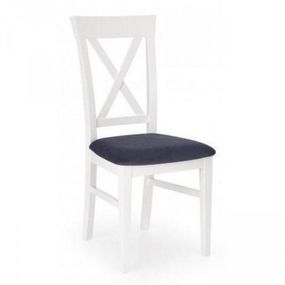 Jedálenská stolička Bagermo (masívny buk biela, látka)