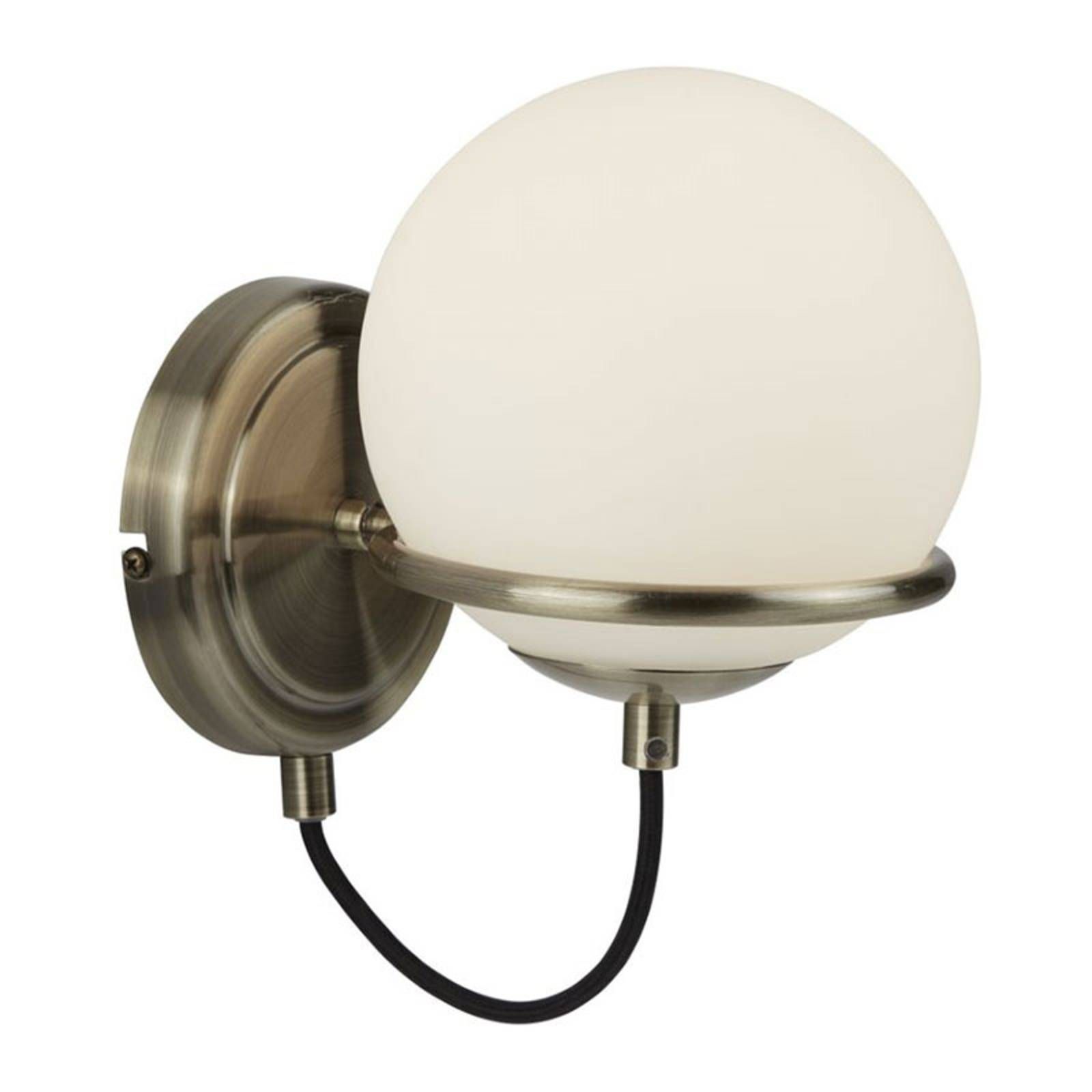 Searchlight Nástenné svietidlo Sphere guľové tienidlo zo skla, Obývacia izba / jedáleň, oceľ, sklo, E14, 40W, L: 15 cm, K: 25cm
