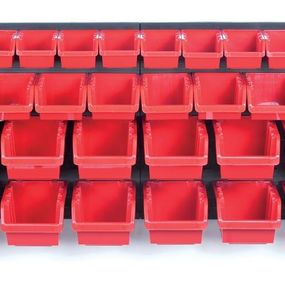 Závesný organizér s 30 boxmi ORDERLINE 80x16,5x40 cm čierno-červený