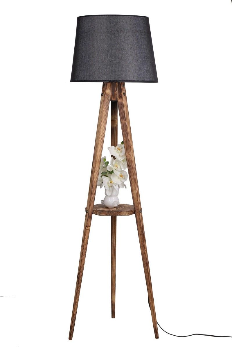 Stojacia lampa Sehbali V 160 cm hnedá/čierna