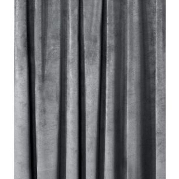 Tmavo sivý zatemňovací zamatový záves na riasiacu pásku 140 x 270 cm
