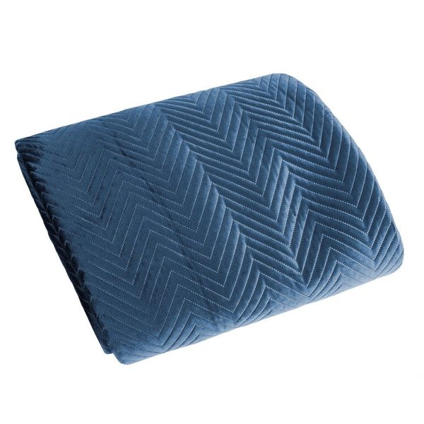 DomTextilu Obojstranný prešívaný prehoz na posteľ v tmavo modrej farbe Šírka: 200 cm | Dĺžka: 220 cm 27501-209358
