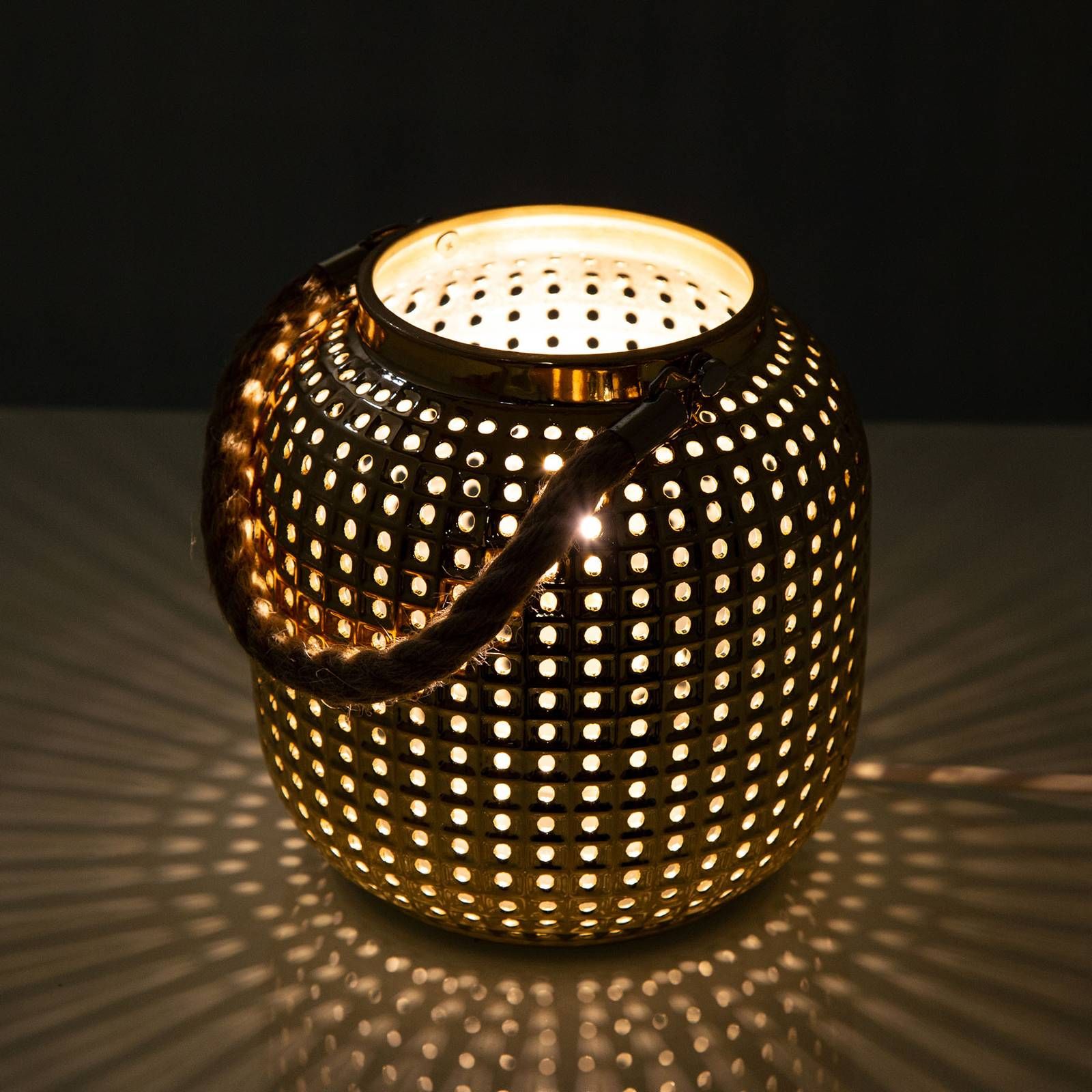 Nino Leuchten Stolná lampa Bola, zlatá, Obývacia izba / jedáleň, keramika, E14, 40W, K: 21cm