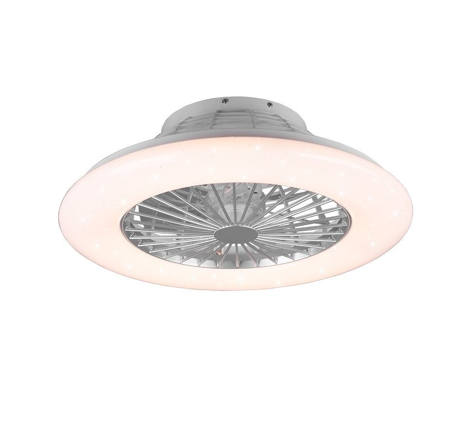 Trio R62522987 LED stropné svietidlo s ventilátorom Stralsund 1x30W + 9W | 2200lm | 3000 - 6500K | RGB - oddelené vypínače, diaľkové ovládanie, stmievateľné, 3 rýchlosti, časovač, hviezdny efekt, nočný režim, biela