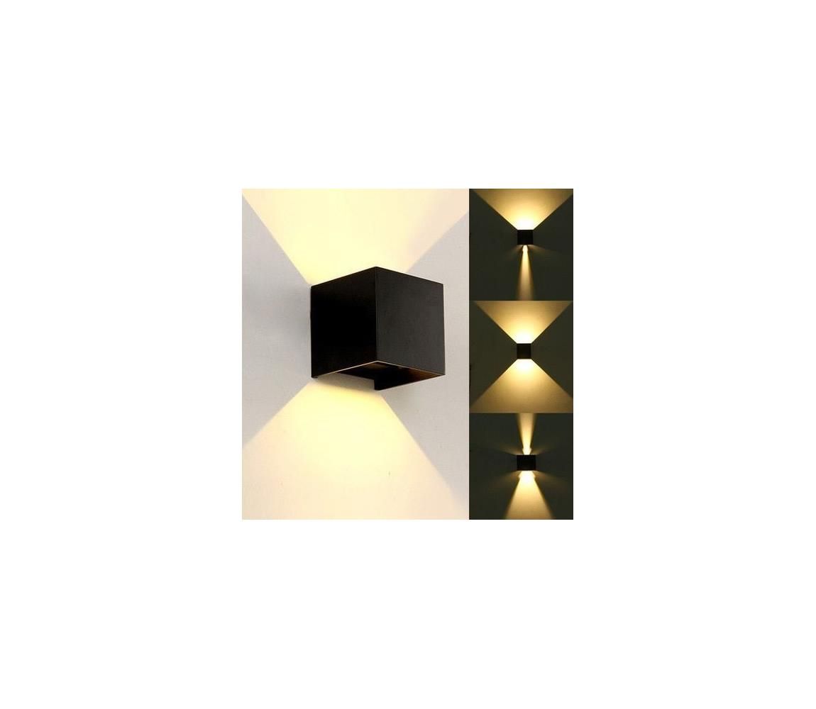 LED Vonkajšie nástenné svietidlo KREON 2xLED/3W/230V IP54 3000K čierna