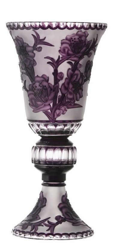 Krištáľová váza Sakura, farba fialová, výška 505 mm