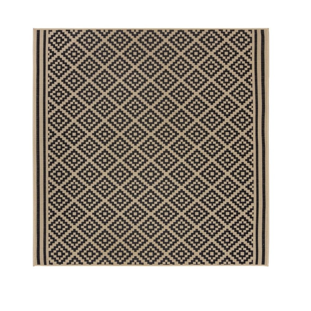 Flair Rugs koberce AKCIA: 200x200 cm Kusový koberec Florence Alfresco Moretti Black/Beige štvorec - 200x200 cm