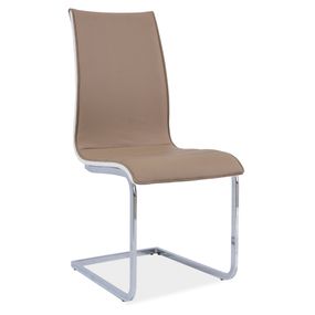 Jedálenská stolička H-133 (ekokoža tmavobéžová + biela)
