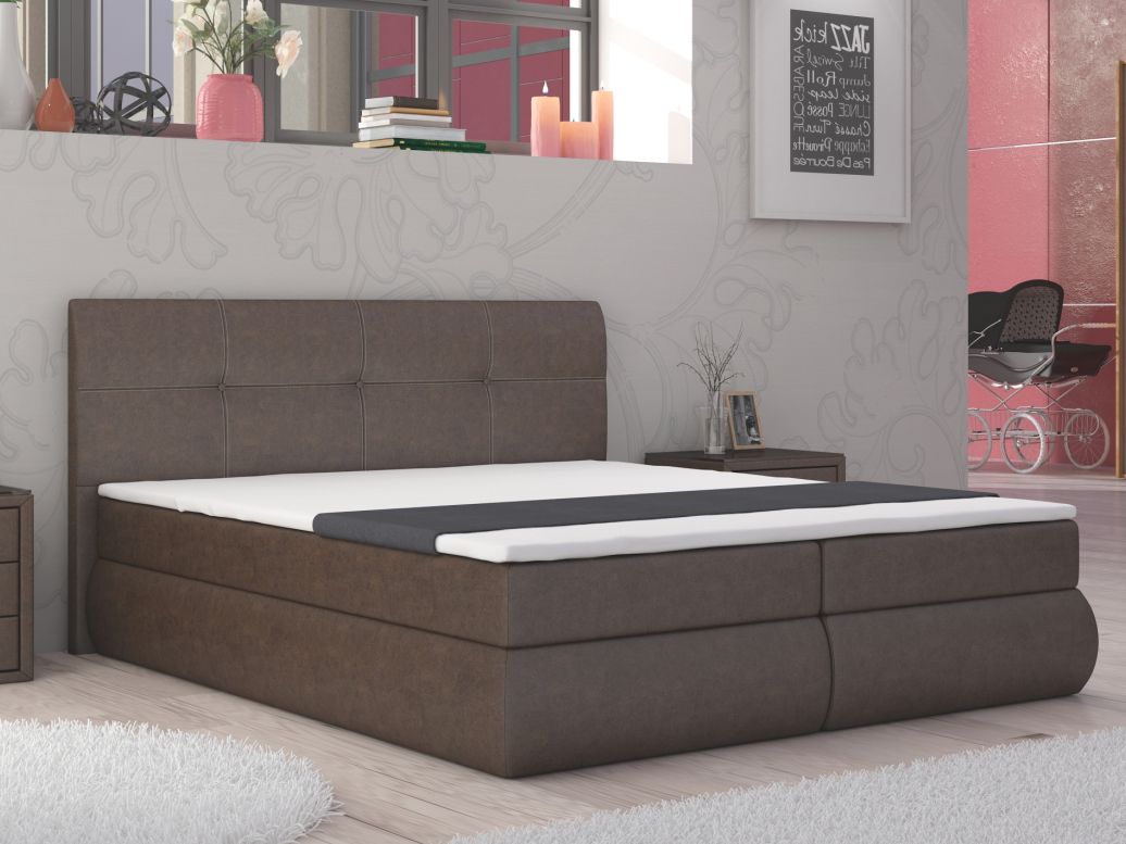 Manželská posteľ Boxspring 160 cm Peoria (s matracmi)