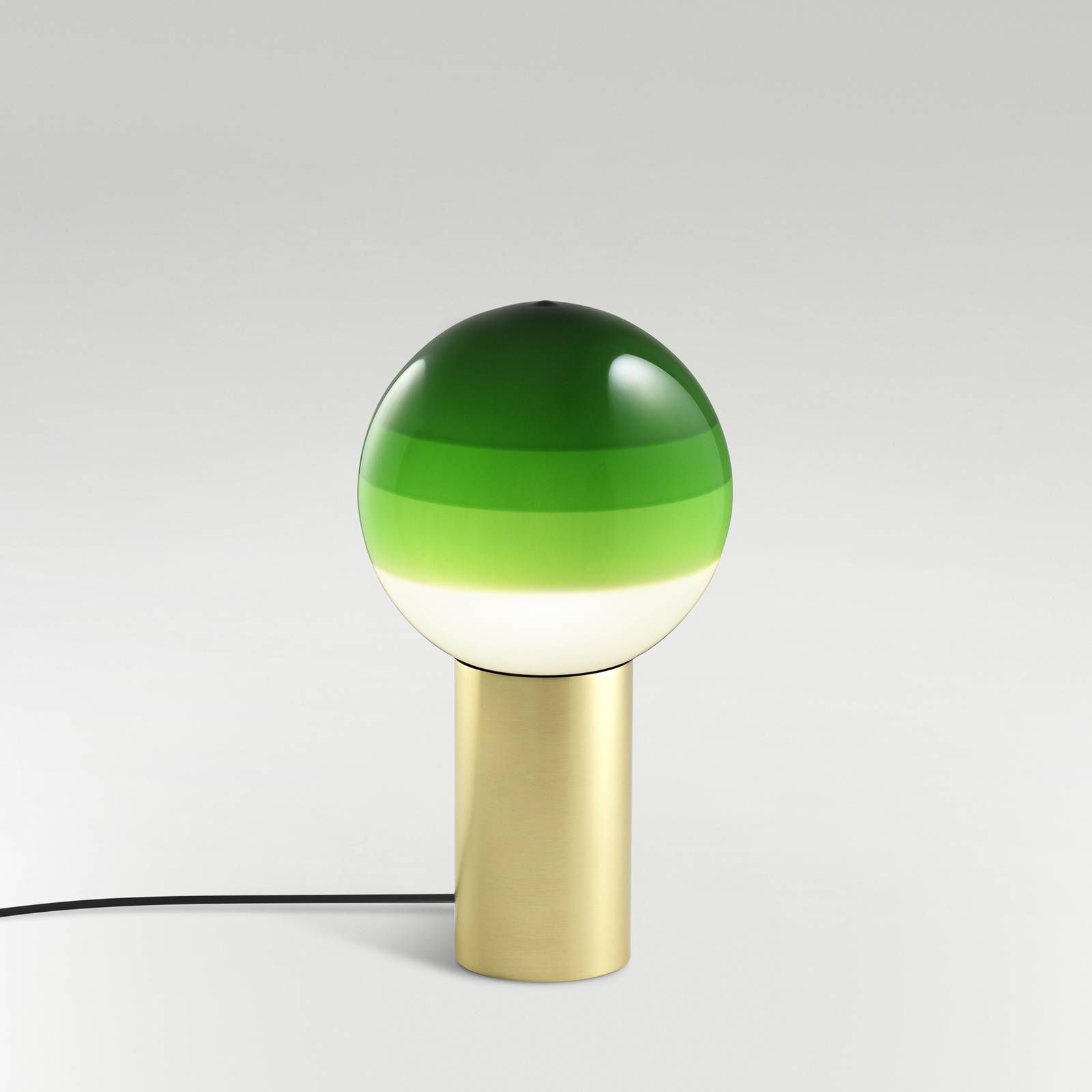 Marset MARSET Dipping Light S stolová lampa zelená/mosadz, Obývacia izba / jedáleň, sklo, kov, 8.6W, K: 36cm