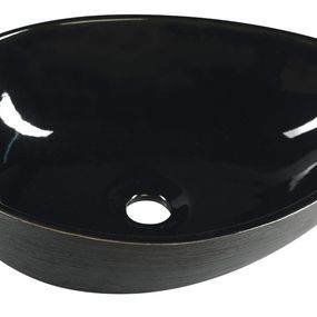 Priori PI030 keramické umývadlo, 51x38 cm, na dosku, čierne