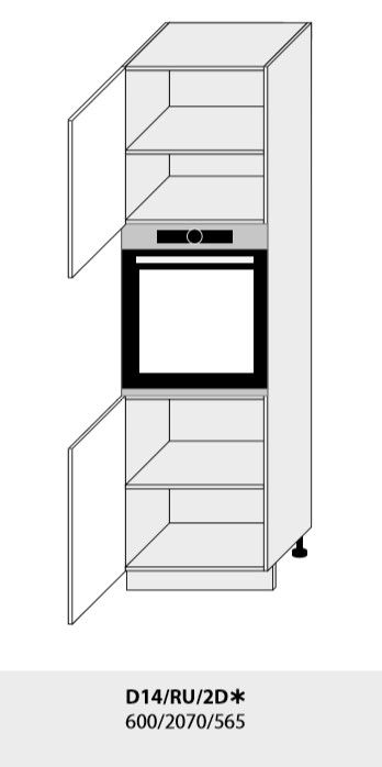 ArtExt Kuchynská linka Quantum Kuchyňa: Skrinka D14/RU/2D /(ŠxVxH) 60 x 207 x 56,5 cm