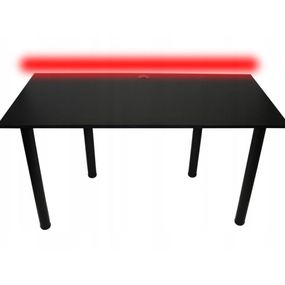 Expedo Počítačový herný stôl CODE BIG B2 s LED, 160x73-76x80, čierna/čierne nohy + USB HUB