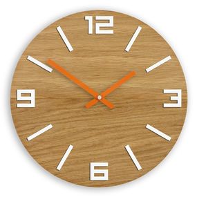 Nástenné hodiny Arabic hnedo-bielo-oranžové