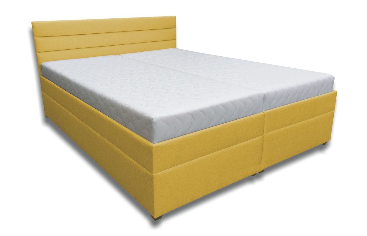 Manželská posteľ 160 cm Zoja  (horčicová) (s roštom, sendvičovým matracom Erik a úl. priestorom)