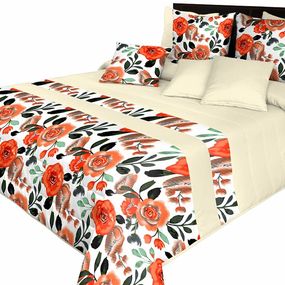 DomTextilu Elegantné prehozy na posteľ s krásnym vzorom červených rúží Šírka: 240 cm | Dĺžka: 240 cm 62695-237493