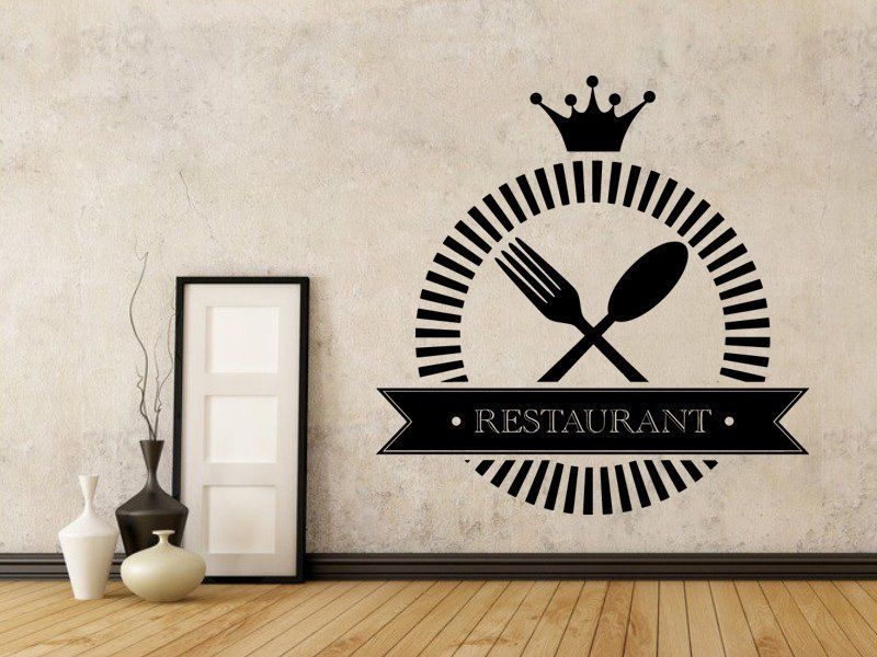 Samolepka na zeď Příbory a nápis Restaurant 0088