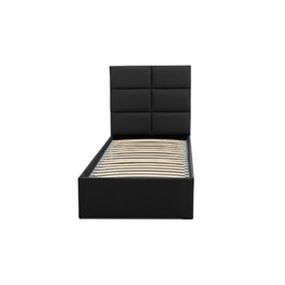 Čalúnená posteľ TORES II bez matraca rozmer 90x200cm Čierna eko-koža