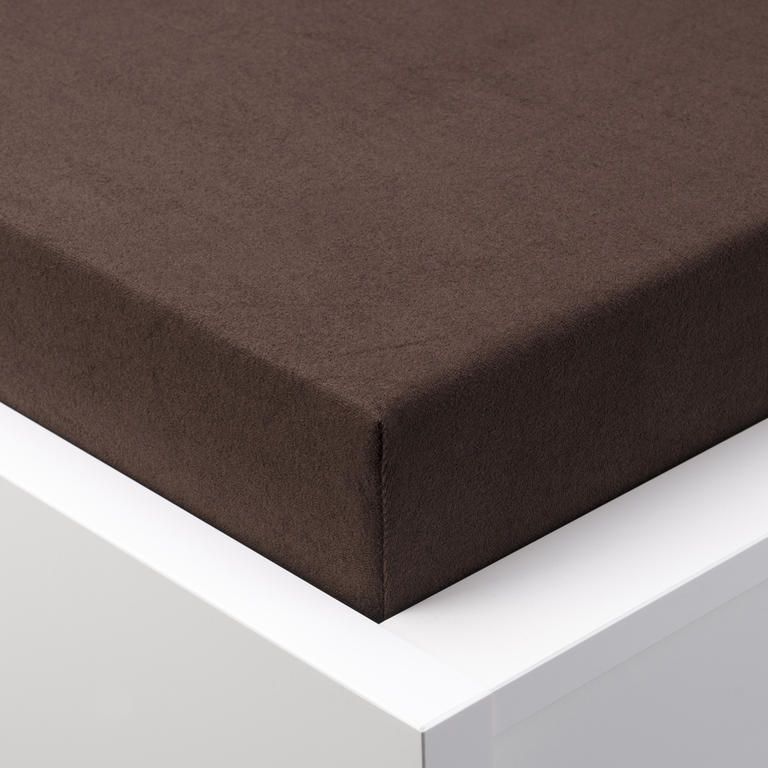 Napínacia plachta na posteľ froté EXCLUSIVE čokoládová jednolôžko 2 ks
