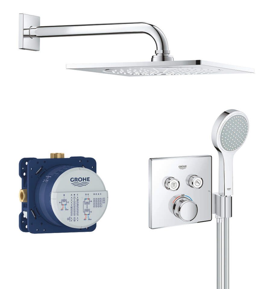 Grohe Grohtherm SmartControl - Sprchová súprava Perfect s podomietkovým termostatom, 254 mm, chróm 34742000