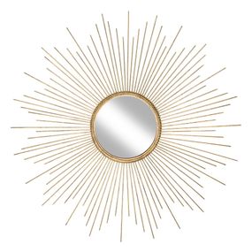 Nástenné zrkadlo s kovovým rámom v zlatej farbe Westwing Collection Ella, ø 104 cm