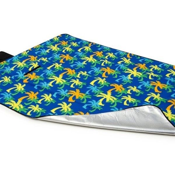 DomTextilu Pikniková deka modrej farby s motívom palmy  150  x  200  10320-28429 Modrá Moderný